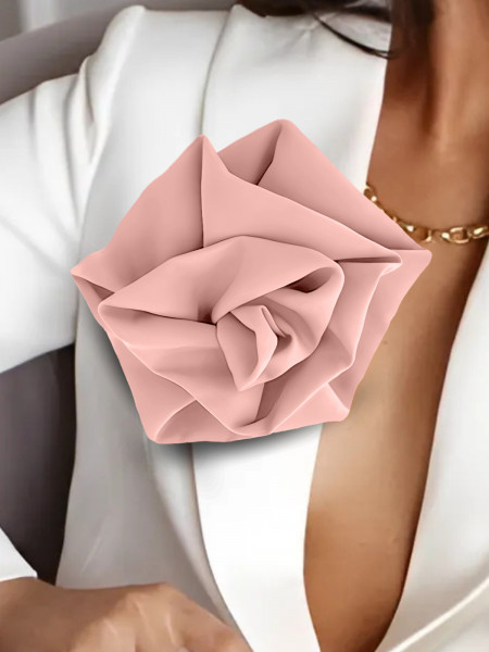 Broszka przypinana róża materiałowa - brudny róż