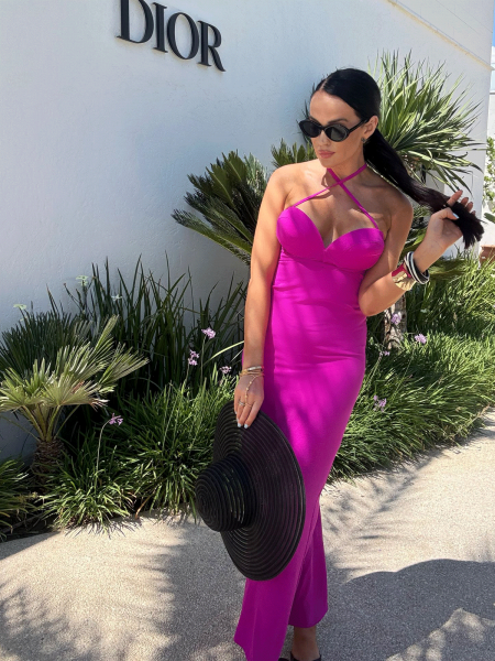 Stylowa wiskozowa maxi sukienka SABRINA - fuksjowa