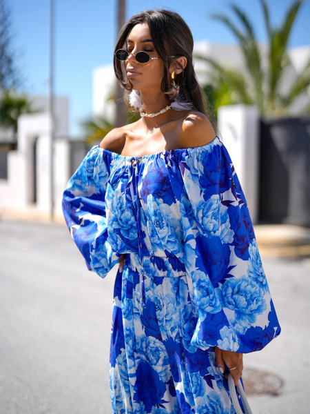 Komplet bluzka hiszpanka i szerokie spodnie DEZZY - wzór 1 2