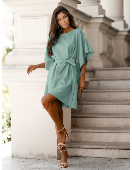 Kobieca sukienka nietoperz CANDICE - szałwiowa