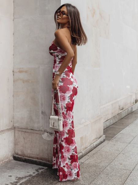 Sukienka maxi z odkrytymi plecami w print LAYAN - wzór 2 2