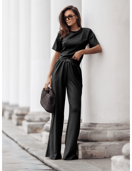 Stylowy komplet dresowy z tencelu MIREYA - czarny
