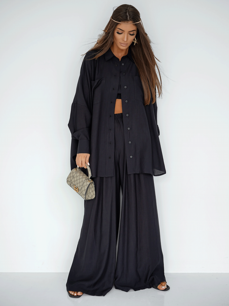 Wiskozowy komplet 3w1 PRIYA - czarny