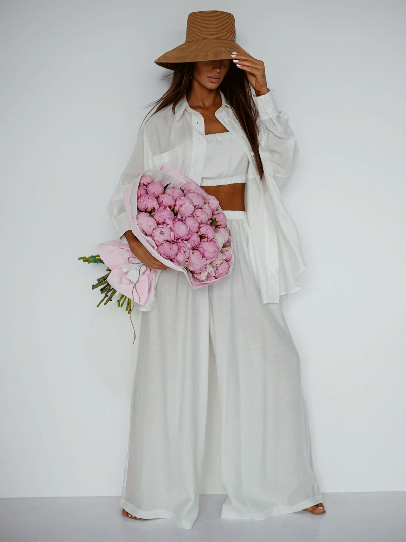 Wiskozowy komplet 3w1 PRIYA - biały