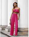 Stylowy komplet top z szerokimi spodniami MATILDE - fuksjowy