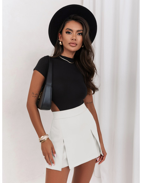 Modne spódnico-spodenki z rozporkami-SAMANTHA- białe