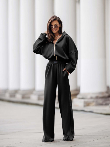 Stylowy komplet dresowy z tencelu MIKKA - czarny 2