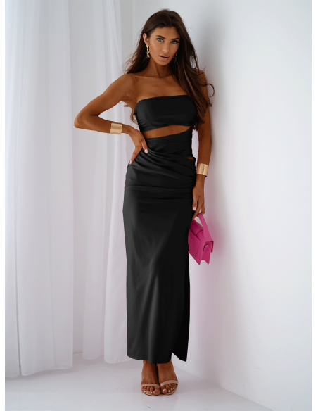 Sukienka maxi z wycięciami ABELLA - czarna