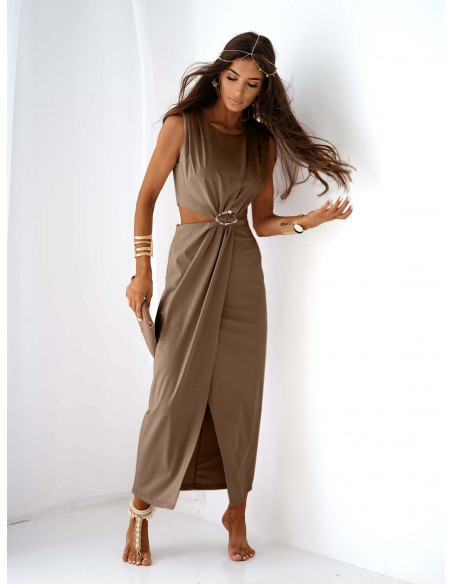 Sukienka maxi z wycięciami AURELY - cappuccino