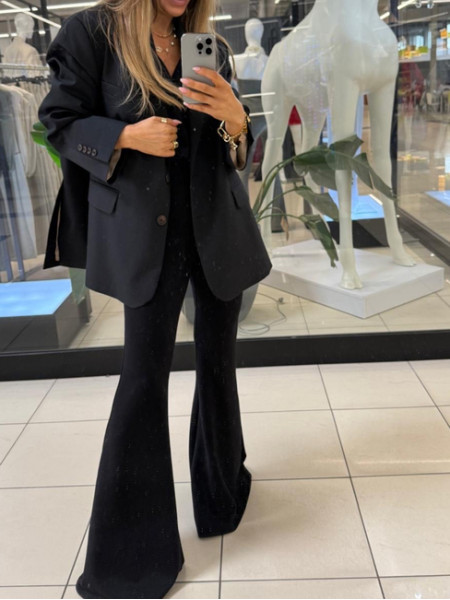 Oversizowa marynarka z guzikami GRETA - czarna