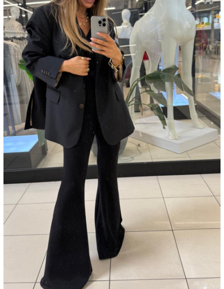 Oversizowa marynarka z guzikami GRETA - czarna