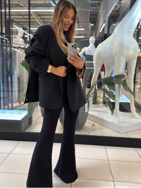 Oversizowa marynarka z guzikami GRETA - czarna 2