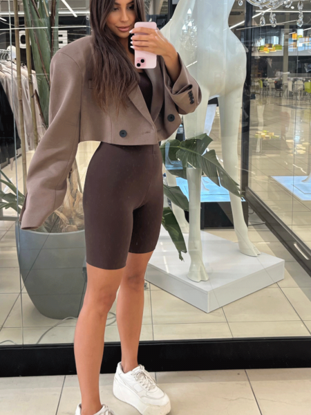 Stylowe kolarki spodenki ISADORA - czekoladowe 2