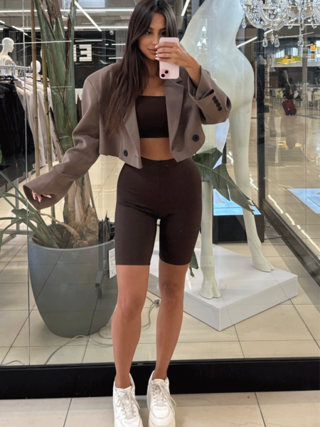 Stylowe kolarki spodenki ISADORA - czekoladowe