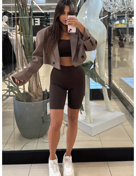 Stylowe kolarki spodenki ISADORA - czekoladowe