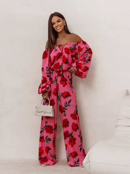 Komplet bluzka hiszpanka i szerokie spodnie DEZZY - wzór 2 2