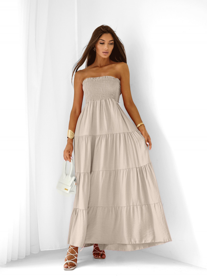 Wiskozowa sukienka maxi bez ramiączek...