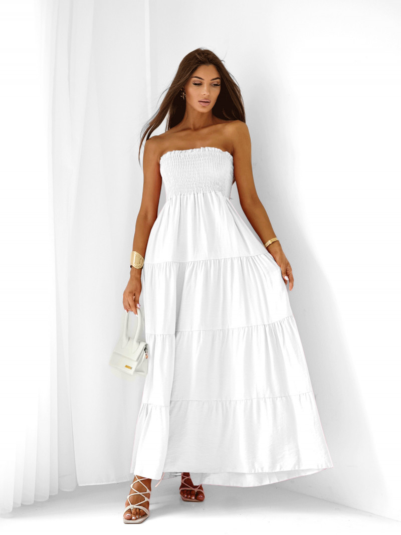 Wiskozowa sukienka maxi bez ramiączek...