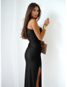 Prążkowana sukienka na jedno ramię JUVENA - czarna
