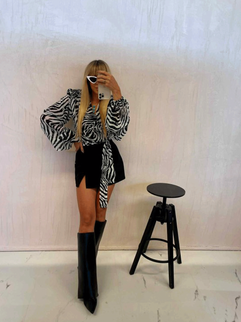 Elegancka przekładana bluzka ALMYRA -...