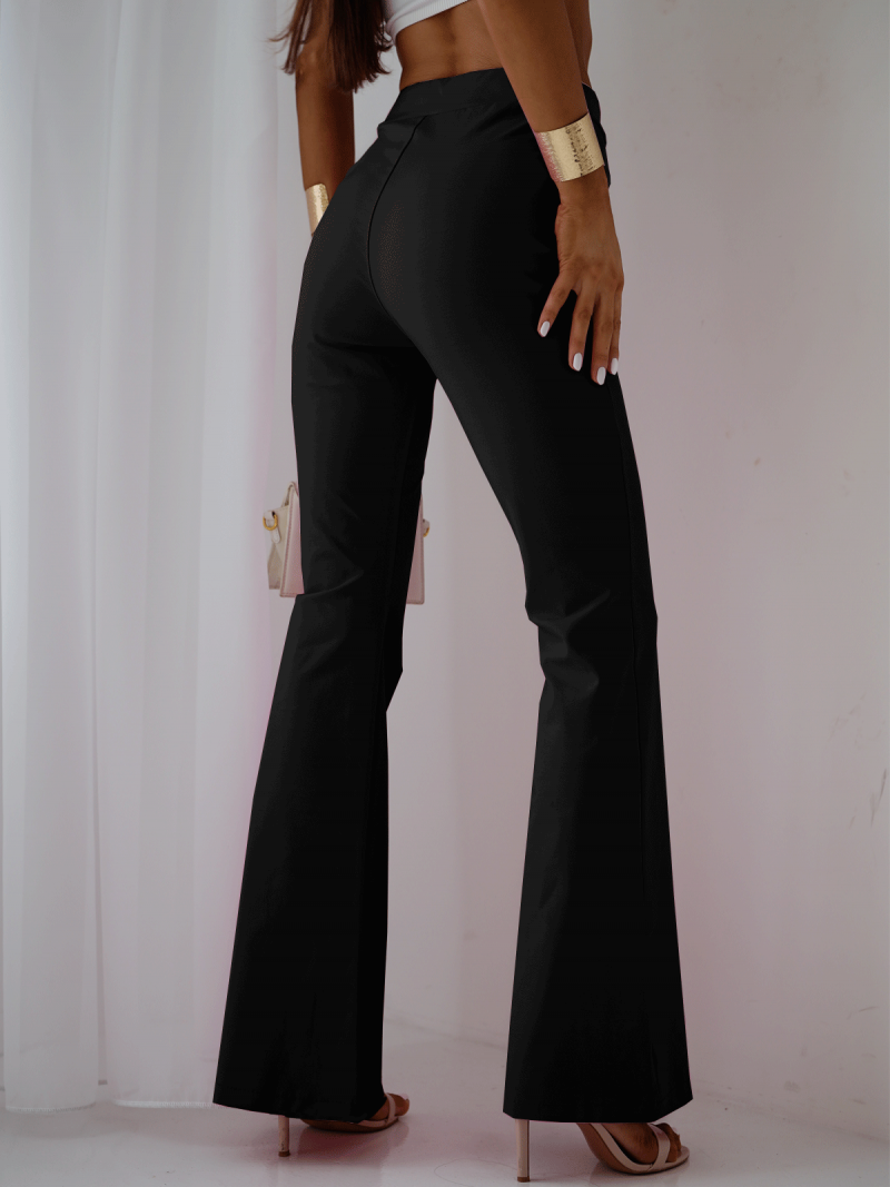 Dopasowane spodnie dzwony FERN - czarne