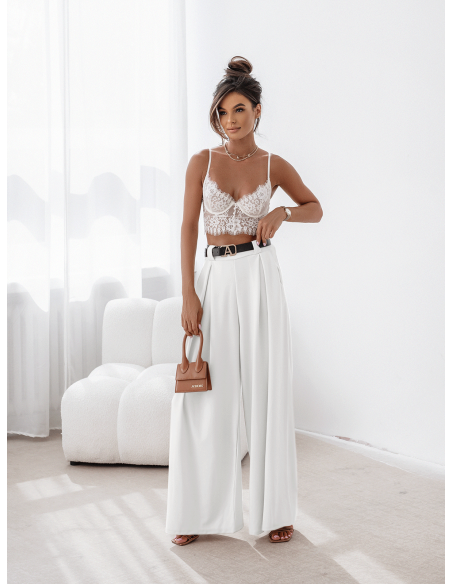 Spodnie z szeroką nogawką LIBERTY - białe