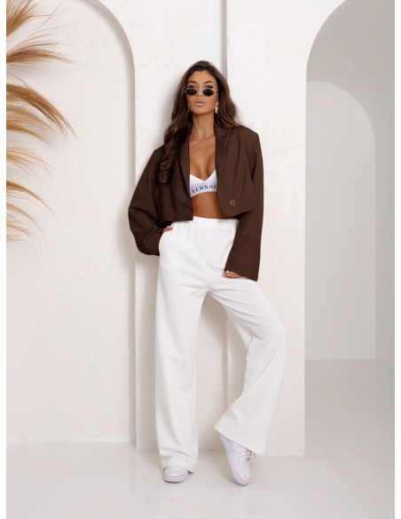 Elegancka krótka marynarka MANOA - czekoladowa