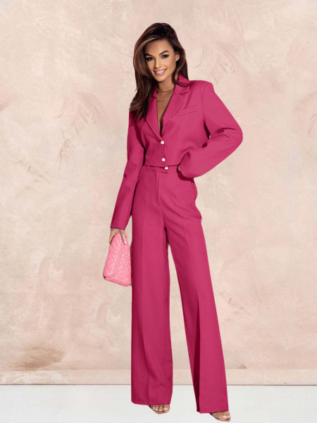 Garnitur z szerokimi spodniami YUKARI - fuksjowy