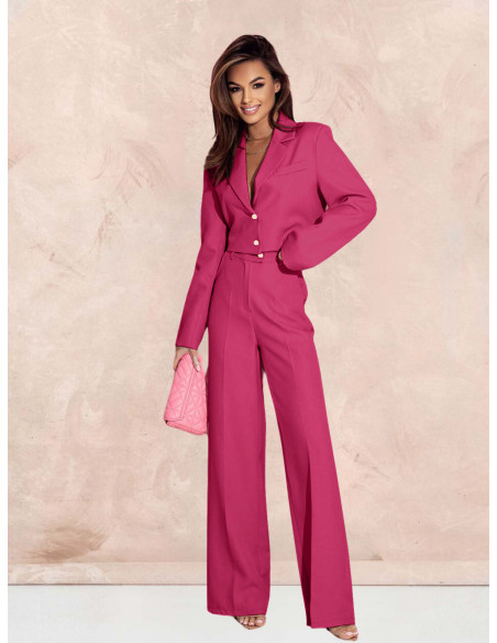 Garnitur z szerokimi spodniami YUKARI - fuksjowy