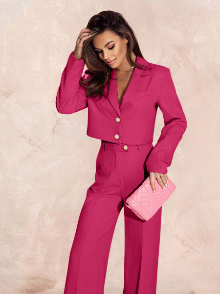 Garnitur z szerokimi spodniami YUKARI - fuksjowy 2