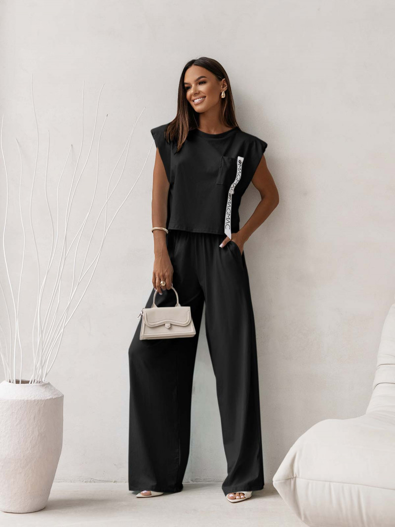 Bawełniany komplet top i szerokie...