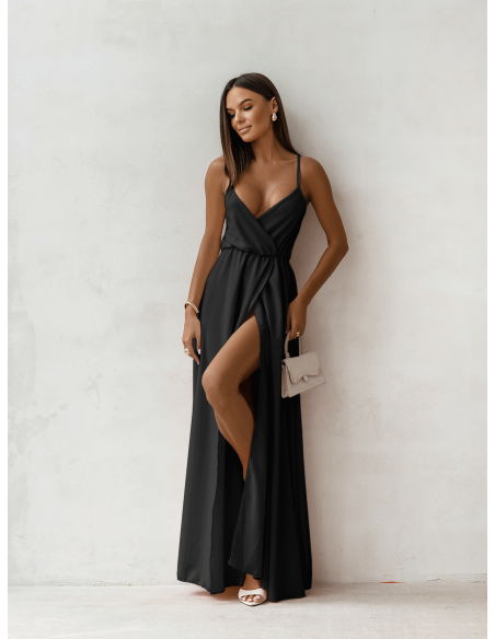 Sukienka maxi na ramiączkach SENTILA - czarna