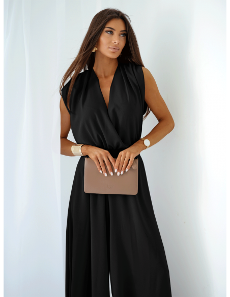 Kombinezon z szerokimi nogawkami KASTI - czarny