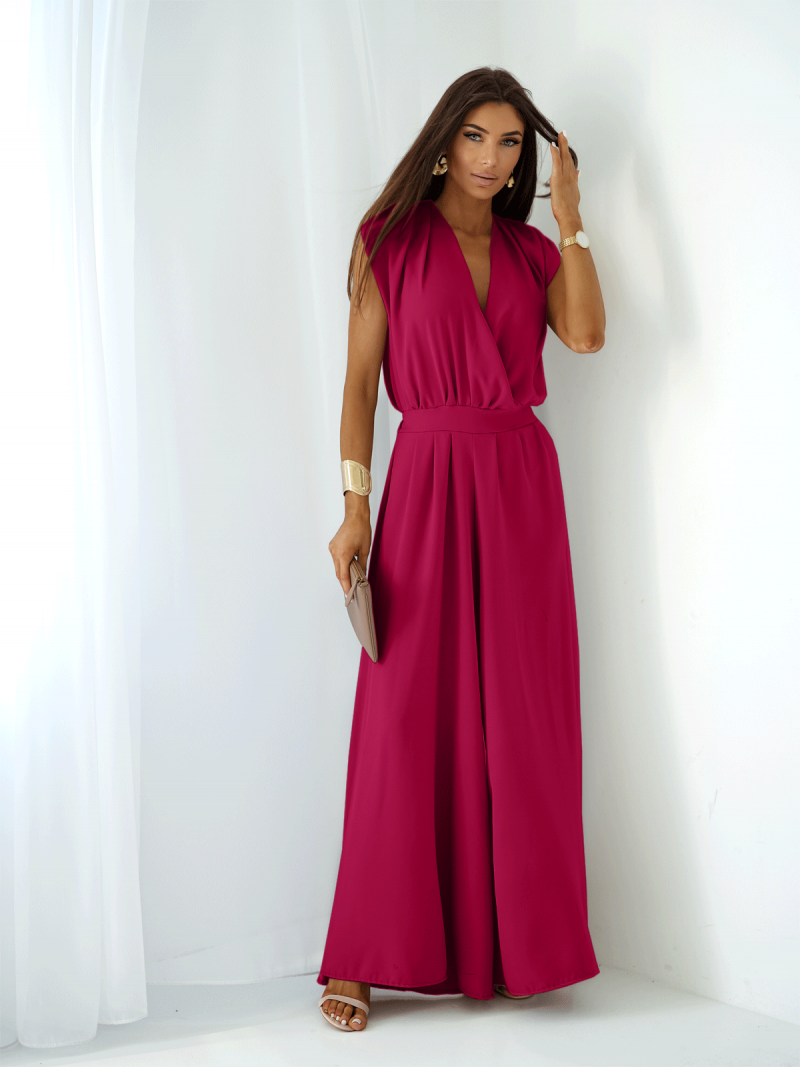 Kombinezon z szerokimi nogawkami KASTI - fuksjowy