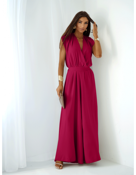 Kombinezon z szerokimi nogawkami KASTI - fuksjowy