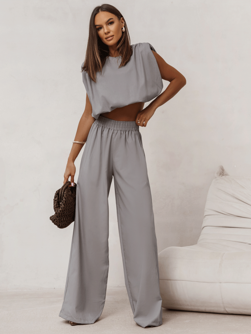 Lniany komplet bluzka i spodnie ENOLA...