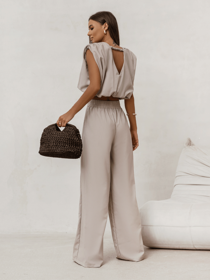 Lniany komplet bluzka i spodnie ENOLA...