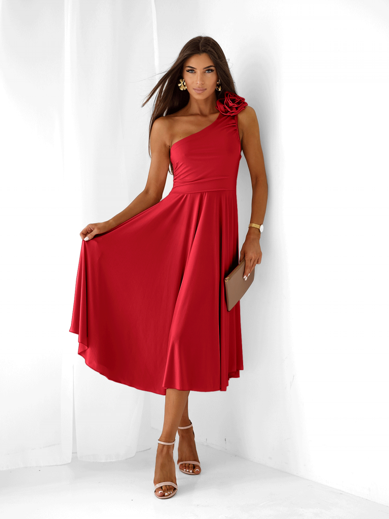 Sukienka midi na jedno ramię AMIREA -...