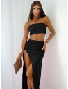 Komplet top i spódnica MIRANA - czarny