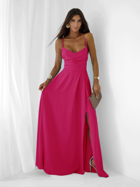 Sukienka maxi na ramiączkach LYANNE - fuksjowa