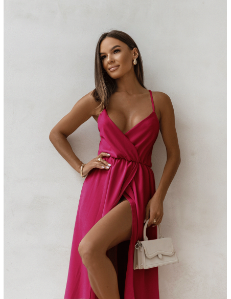 Sukienka maxi na ramiączkach SENTILA - fuksjowa