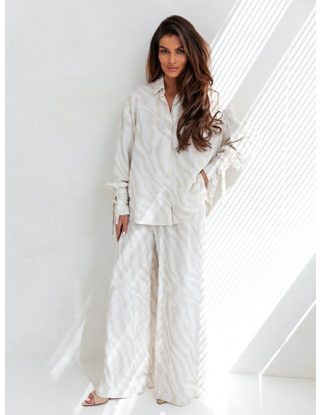 Wiskozowy komplet z szerokimi spodniami RAFJA - wzór 1