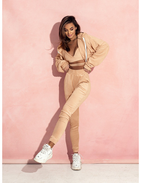 WP Welurowe spodnie dresowe - beżowe