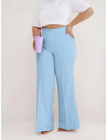 WP eleganckie szerokie spodnie plus size - błękitne