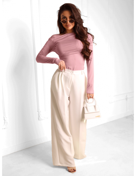 WP bluzka elastyczna z odsłoniętym ramieniem - brudny róż