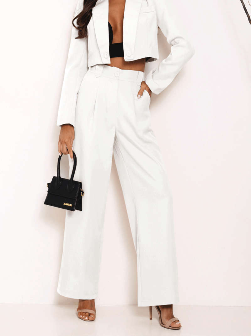 WP spodnie garniturowe - białe