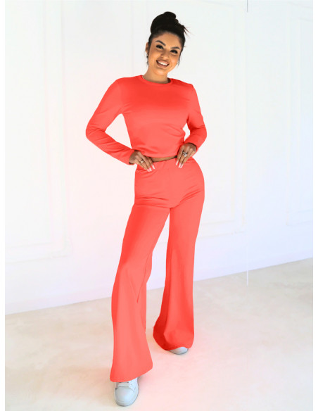 WP elastyczny komplet sportowy - neon róż