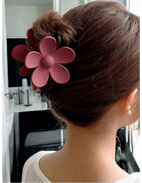 Spinka do włosów klamra XL kwiat - bordowa