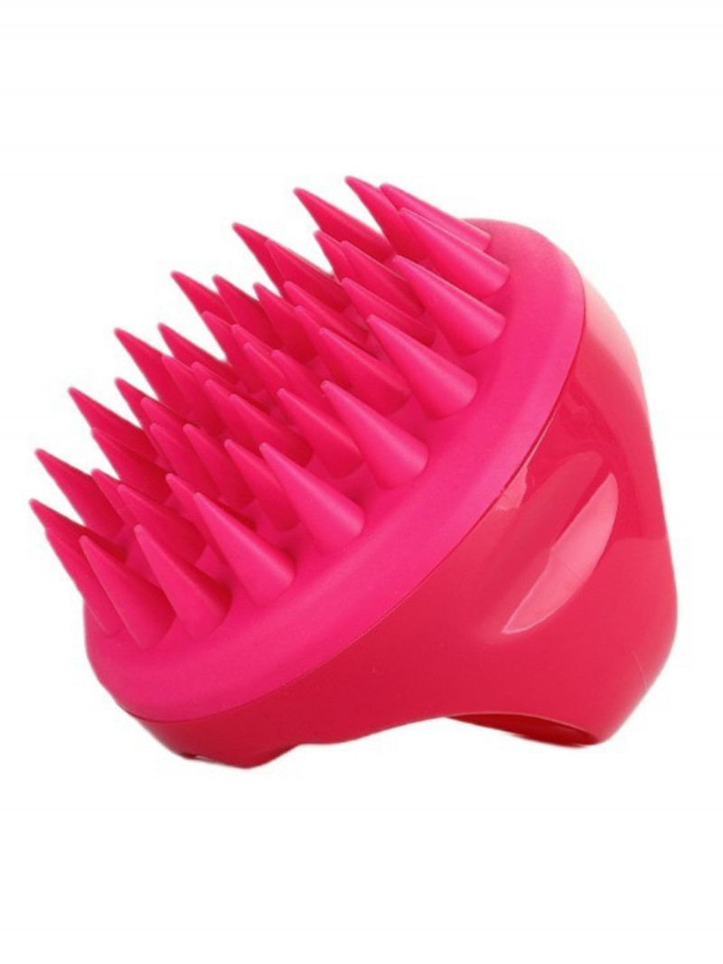 Silikonowy masażer do skóry głowy - fuksjowy