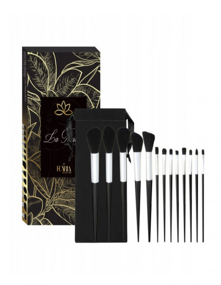 Zestaw 13 pędzli do makijażu - czarne